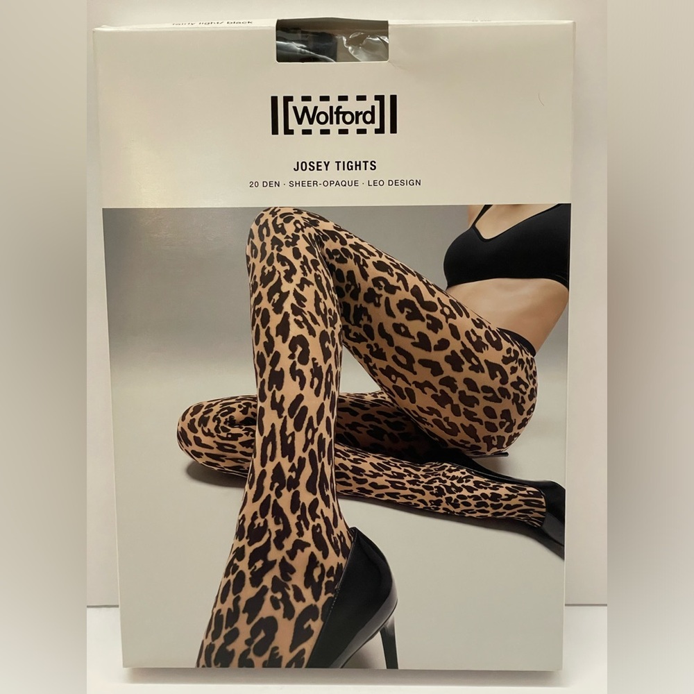 Wolford Josey Tights Medium Fairly Light / Black 14901 Leo Design Animal Print